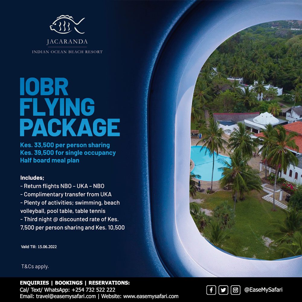 2022 Flying Package at Jacaranda Indiana Ocean Beach Resort, Diani