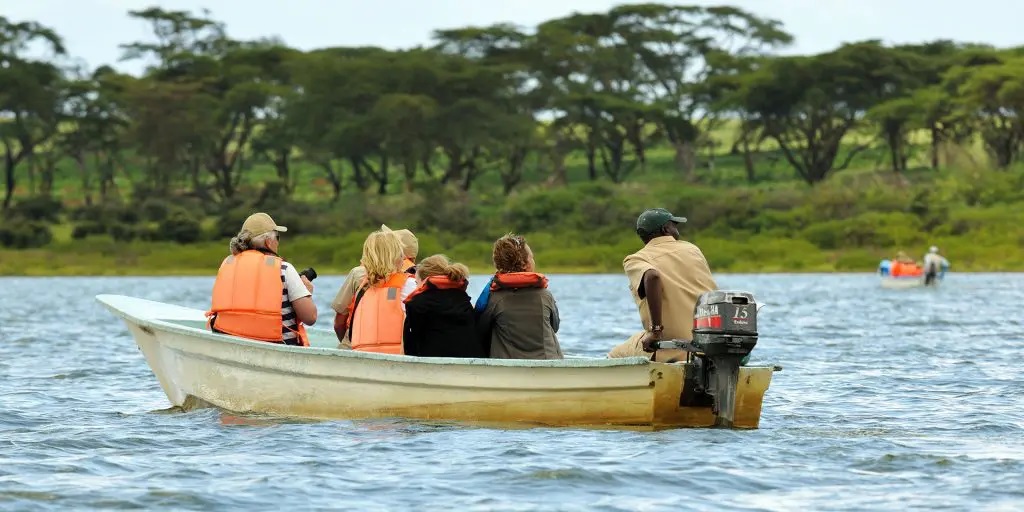A boat ride to Crescent Island through Lake Naivasha