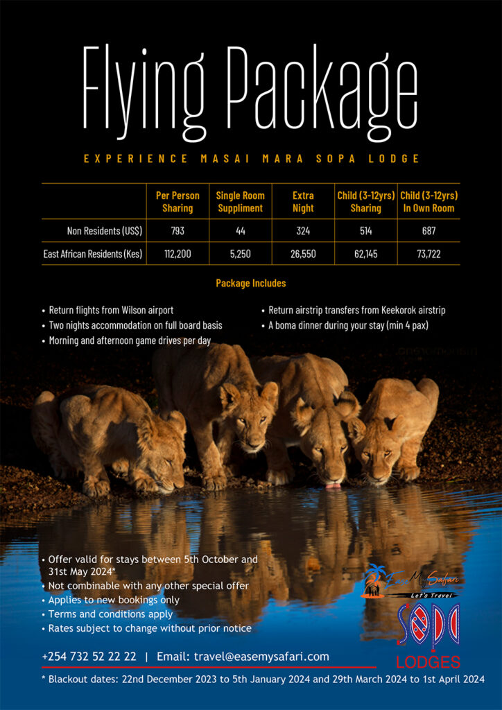 Masai Mara Sopa Lodge Flying Package