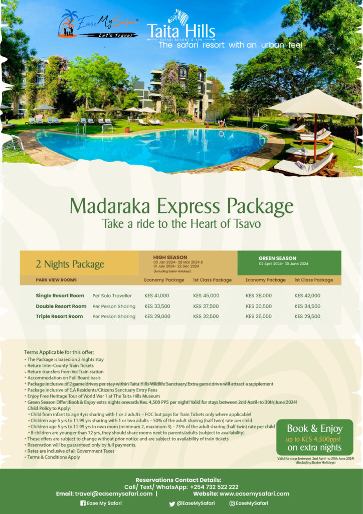 Madaraka Express Package - Taita Hills Safari Resort 2024